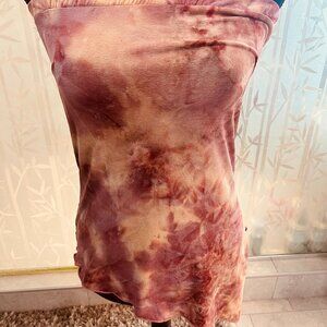 Draft-Strapless Asymmetrical Pink-Tan top